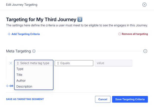Meta Tag Type Drop Down List Options